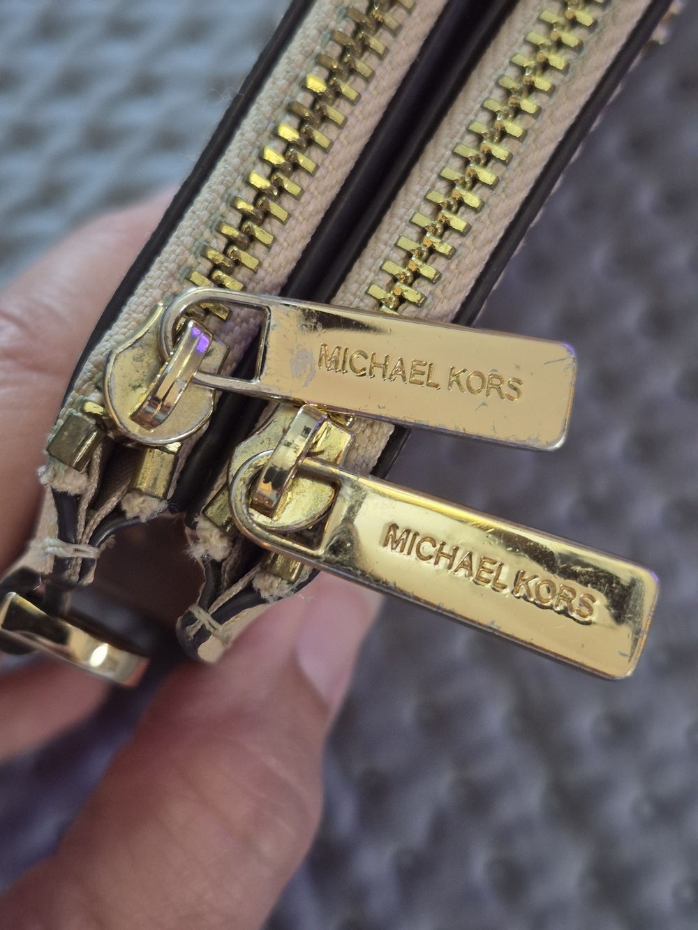 Michael Kors Jet Set Travel Double Zip Leather Wallet Nude - Picture 14 of 15